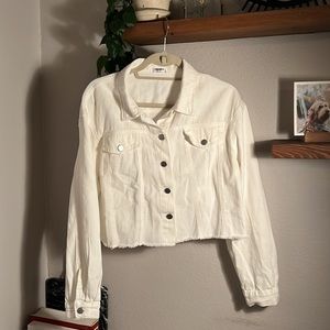 Cropped White Denim Jacket Bridal